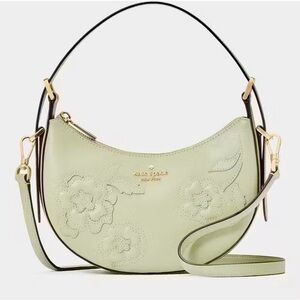 kate spade Light Green Floral Embossed Hobo Bag